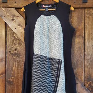 Desigual Black and White Dress with Diagonal Zipper Size 46/US XL/14